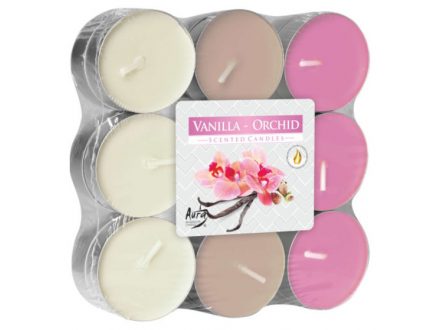 Foto - Svíčka čajová 18ks mix vůně vanilka,orchidej