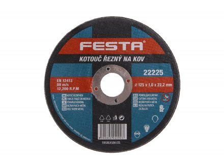 Kotouč řezný kov FESTA 125x1,0x22,2mm