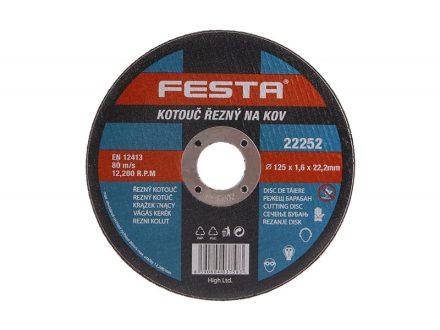 Kotouč řezný kov FESTA 125x1,6x22,2mm