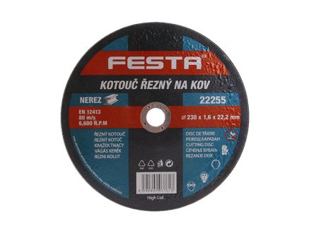 Kotouč řezný kov FESTA 230x1,6x22,2mm