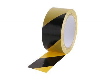Páska varovací žlutá-černá samolepící 33m