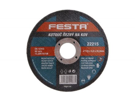 Kotouč řezný kov FESTA 115x2,0x22,2mm